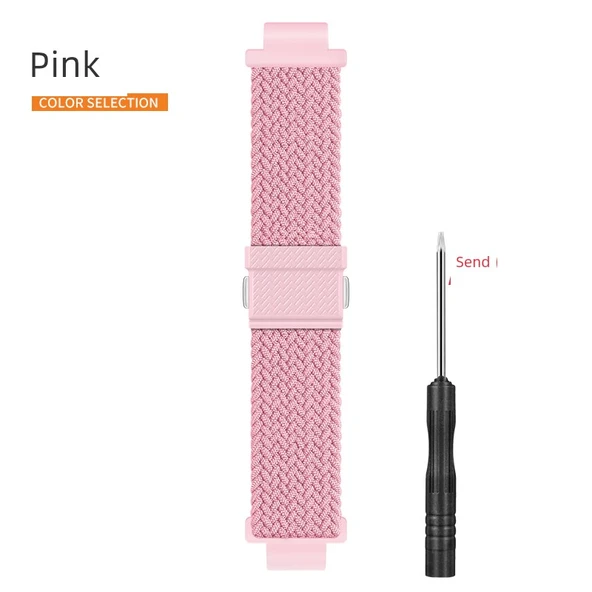 Huawei 4Pro/5 Mıknatıslı Tokalı Örgü Kordon - Pembe (Model 1)