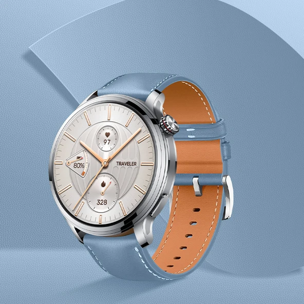 Glory Watch GS3/GS3i için Gök Mavisi Deri Kordon