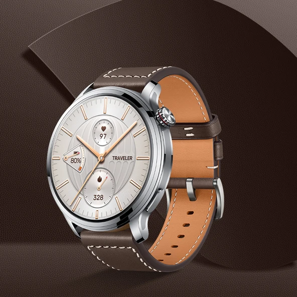 Glory Watch GS3/GS3i için Koyu Kahverengi Deri Kordon