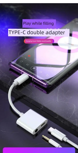 2'si 1 Arada Type-C - 3.5mm Dijital Ses Çevirici Adaptör - Tekli Paket - 6