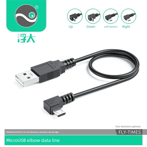 Dirsekli Mikro USB Data Kablosu - 1m - Yukarı - 2