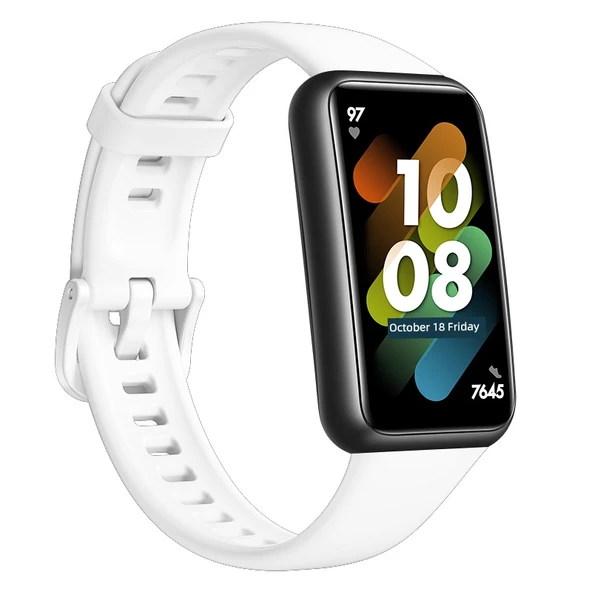 Huawei Bileklik 7/7NFC Uyumlu Silikon Kordon - Beyaz-1