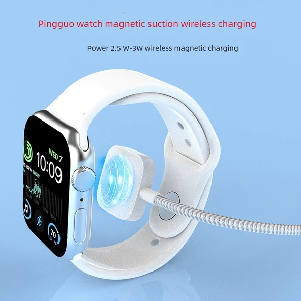 3'ü 1 Arada PD27W 60W Manyetik Kablosuz Şarj Aleti 1.2m - Gümüş - Apple için - 3