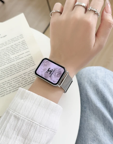Xiaomi Bileklik 9Pro/8Pro Paslanmaz Çelik Kordon - Rose Gold - 10