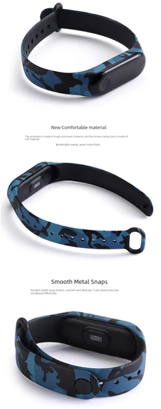 Xiaomi Mi Band 3/4 Yeşil Kamuflaj Desenli Silikon Kordon - Resim 8