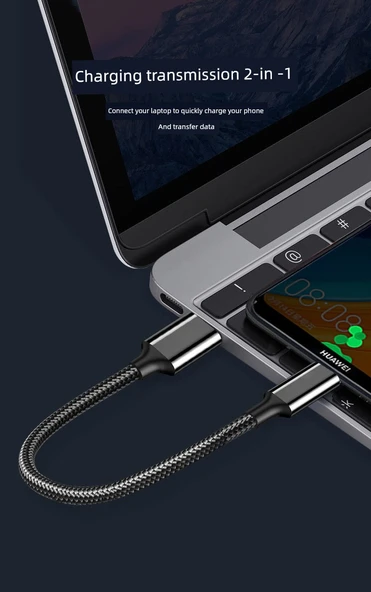 0.2m Kısa Taşınabilir Micro USB Data Kablosu - Gümüş - 5