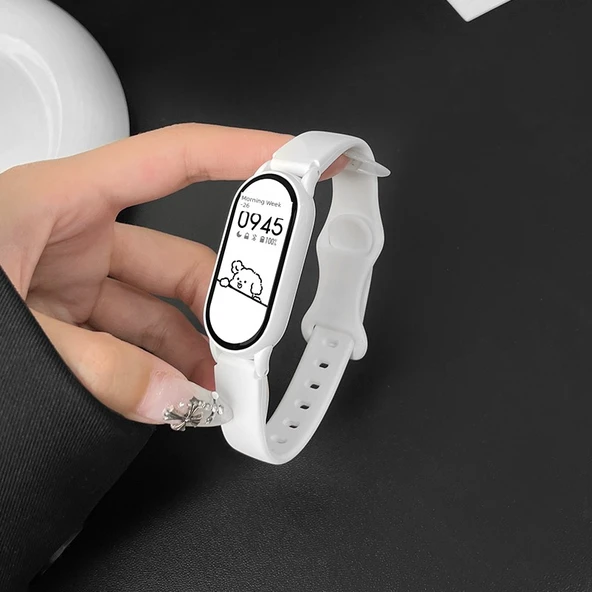 Xiaomi Bileklik 9/NFC için Seramik NFC Beyaz Reçine Akıllı Kordon - Deniz Kalbi-Beyaz - 10