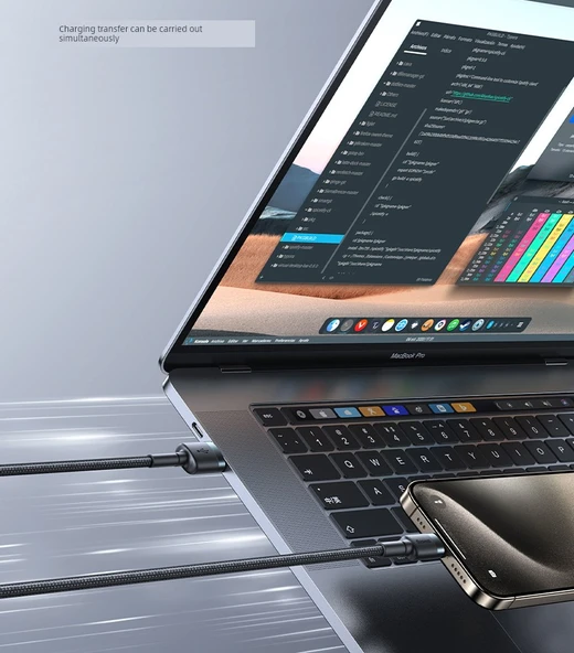 USB - Type-C Hızlı Şarj Data Kablosu 60W - 1 Metre - Kırmızı - 8