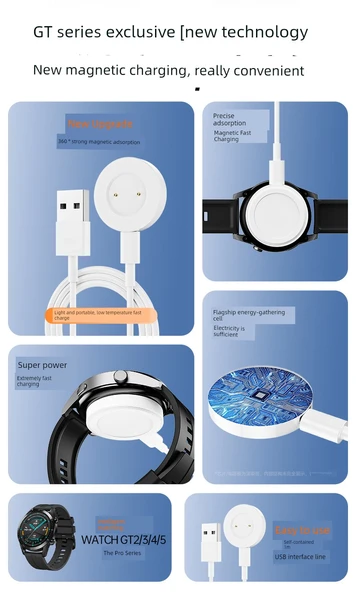 Huawei Watch3 4Pro Şarj Aleti Gelişmiş Siyah Şarj Ünitesi - 8