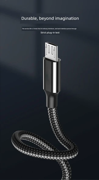 0.2m Kısa Taşınabilir Micro USB Data Kablosu - Gümüş - 8