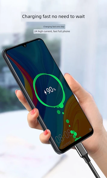 0.2m Kısa Taşınabilir Micro USB Data Kablosu - Gümüş - 6