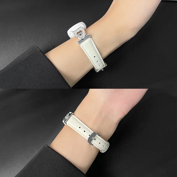 Xiaomi Bileklik 9/NFC için Seramik NFC Beyaz Reçine Akıllı Kordon - Deniz Kalbi-Beyaz - 6