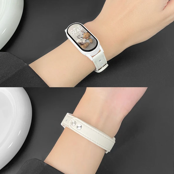 Xiaomi Bileklik 9/NFC için Seramik NFC Beyaz Reçine Akıllı Kordon - Deniz Kalbi-Beyaz - 5