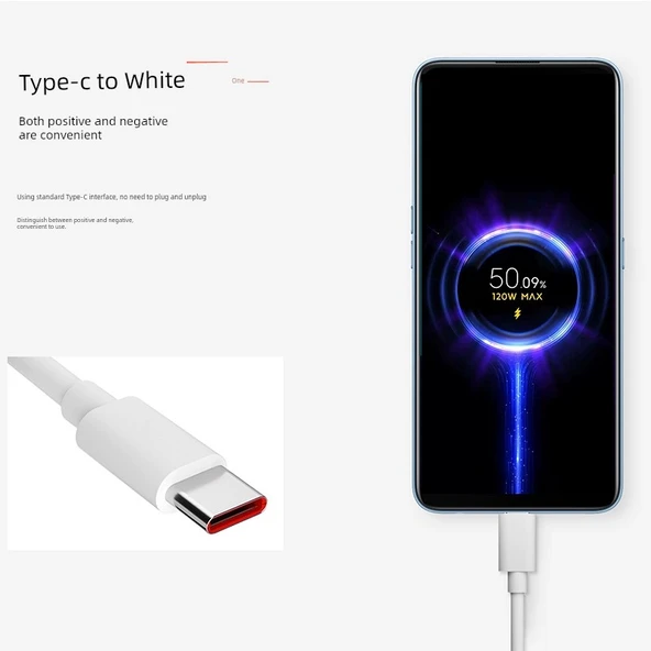 Redmi K50 Serisi 120W Type-C Şarj ve Data Kablosu - 1.5 Metre - 1 Data Hattı - 3