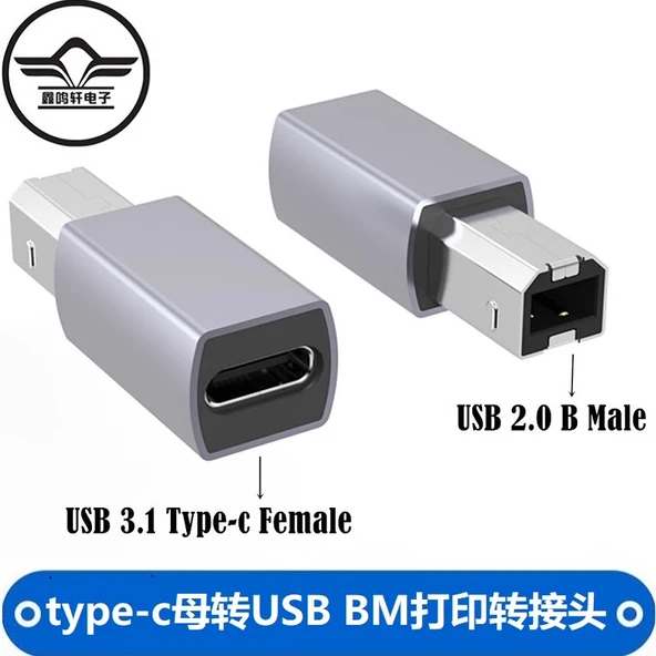 Alüminyum Alaşımlı Type-C - MIDI Adaptörü - Gri
