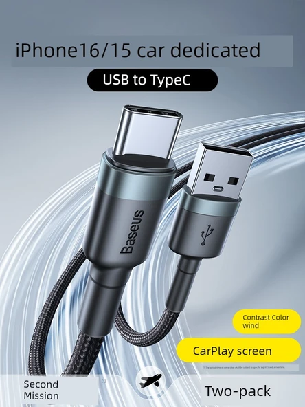 USB - Type-C Hızlı Şarj Data Kablosu 60W - 1 Metre - Kırmızı - 2