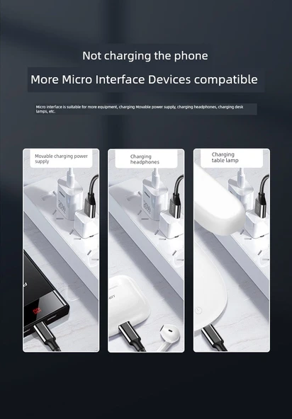 0.2m Kısa Taşınabilir Micro USB Data Kablosu - Sıvı Yumuşak Tutkal Beyaz (2'li Paket) - 7