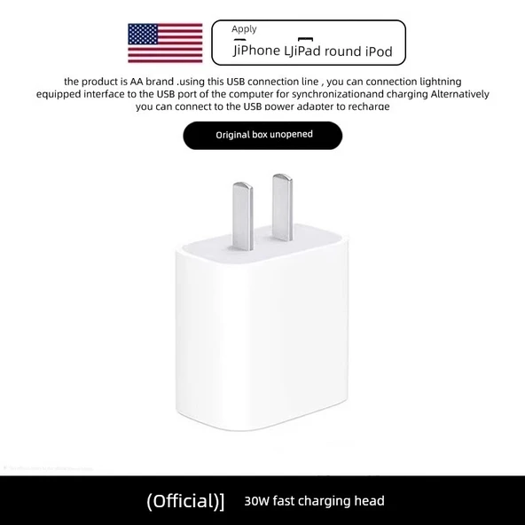 iPad için 30W PD Hızlı Şarj USB-C Kablosu - 30W Güç Adaptörü