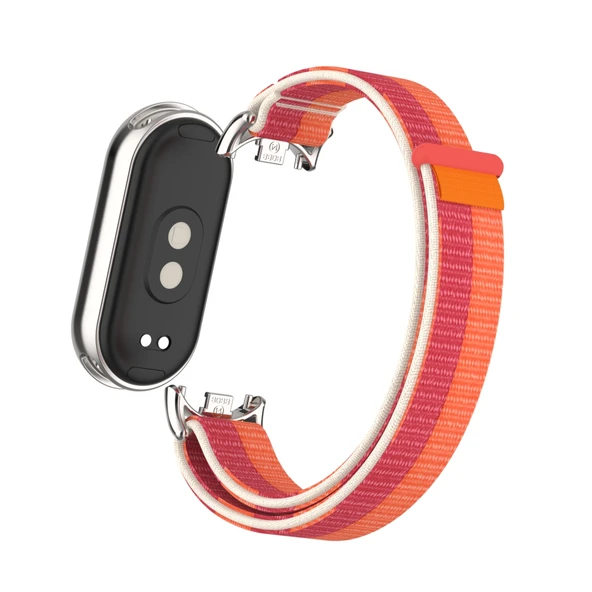 Xiaomi Mi Band 8/8nfc Şakayık Metal Arayüz Naylon Örgü Kordon - 10