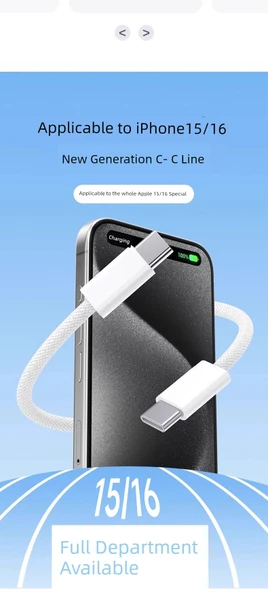 Apple 8-14 Serisi 45W Hızlı Şarj Başlığı ve PD Kablo - 1.5 Metre - 7
