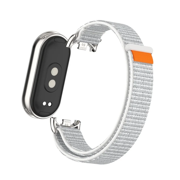 Xiaomi Mi Band 9/9nfc Gece Yarısı Mavi Metal Arayüz Naylon Örgü Kordon - 2
