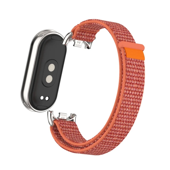 Xiaomi Mi Band 8/8nfc Şakayık Metal Arayüz Naylon Örgü Kordon - 5