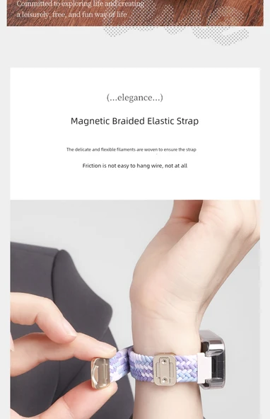 Redmi Bileklik 3 için Manyetik Tokalı Dokuma Kordon - Kamuflaj Renkli - Resim 10