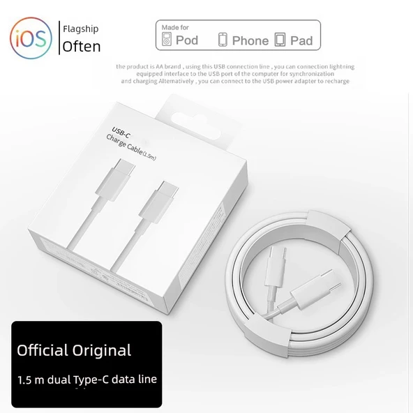 iPad için 30W PD Hızlı Şarj USB-C Kablosu - 1.5m Çift Type-C Data Kablosu