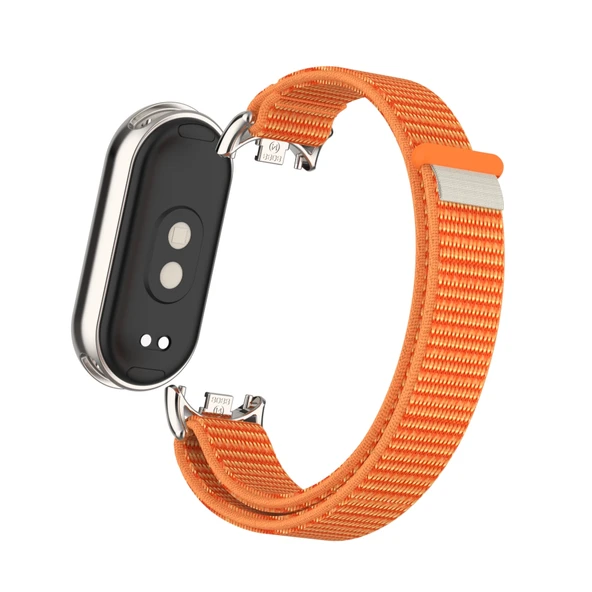 Xiaomi Mi Band 8/8nfc Şakayık Metal Arayüz Naylon Örgü Kordon - 8