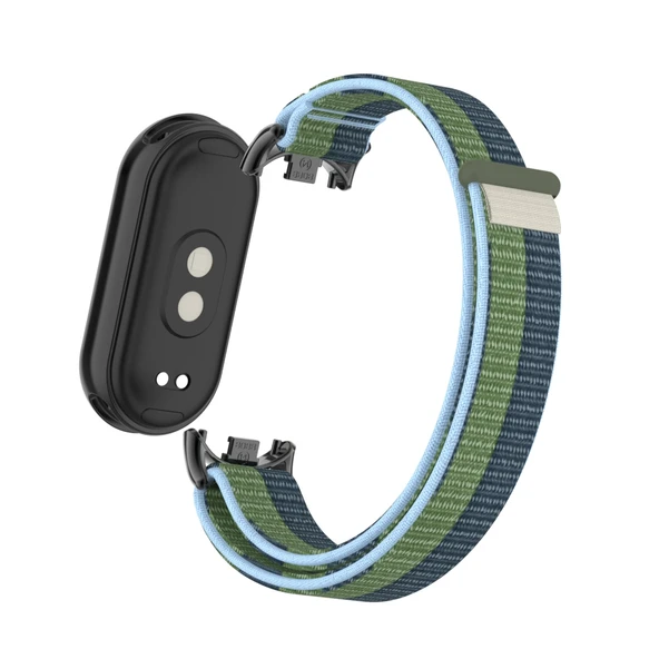 Xiaomi Mi Band 9/9nfc Süt Beyazı Metal Arayüz Naylon Örgü Kordon - 11
