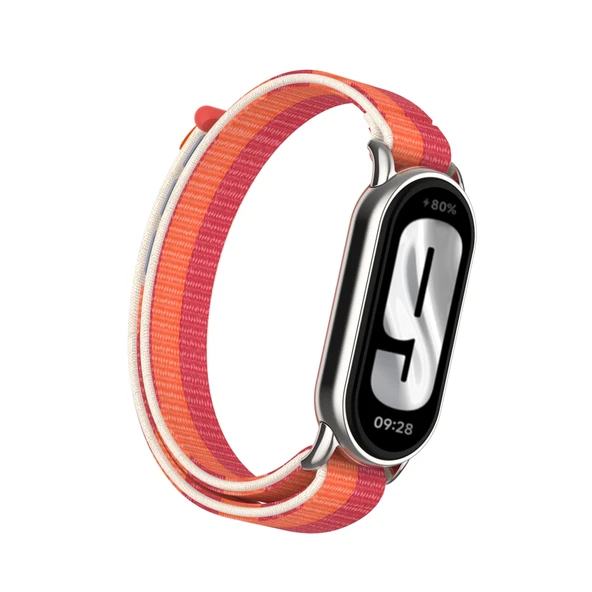 Xiaomi Mi Band 8/8nfc Şakayık Metal Arayüz Naylon Örgü Kordon