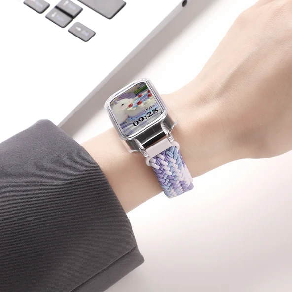 Redmi Bileklik 3 için Manyetik Tokalı Dokuma Kordon - Kamuflaj Renkli - Resim 4