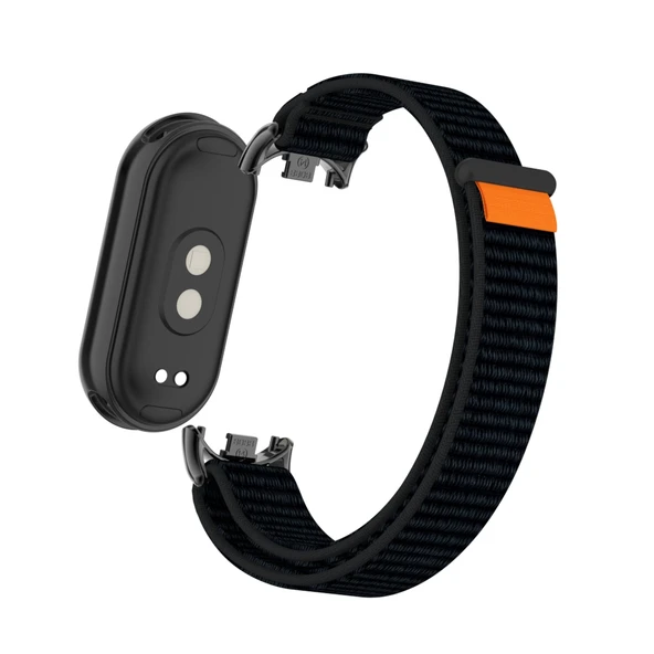 Xiaomi Mi Band 9/9nfc Süt Beyazı Metal Arayüz Naylon Örgü Kordon - 3