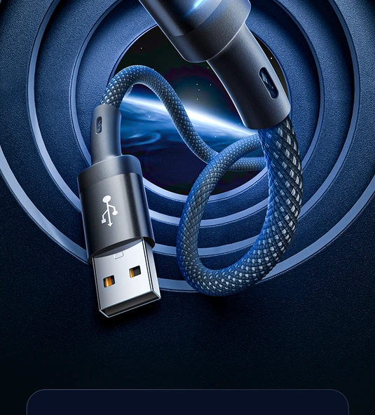 1.5m Kırmızı Otomatik Kapanan 4A Hızlı Şarj Micro USB Data Kablosu - 8