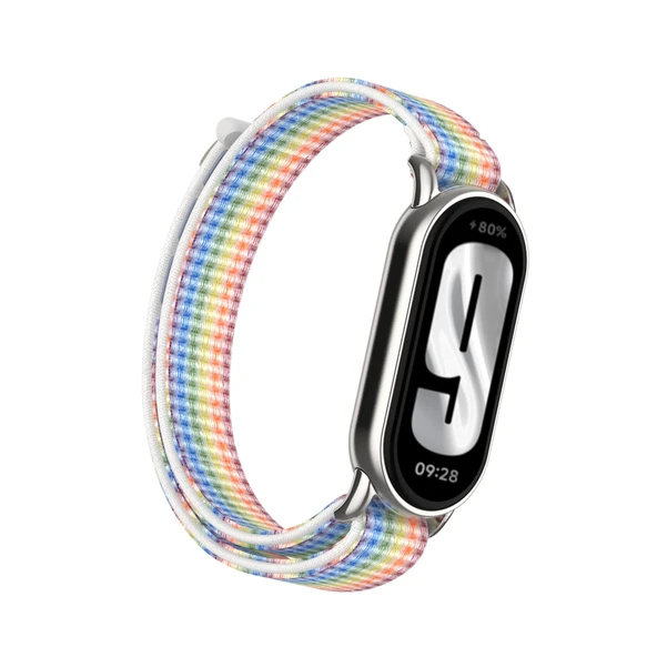 Xiaomi Mi Band 9/9nfc Renkli Metal Arayüz Naylon Örgü Kordon