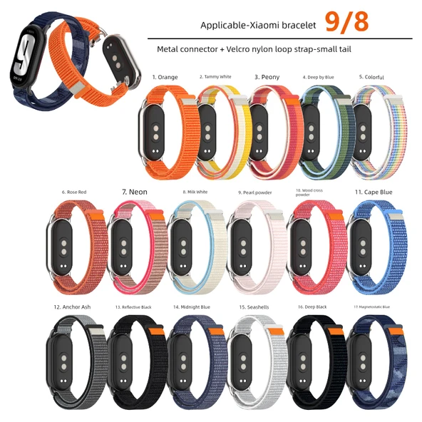 Xiaomi Mi Band 9/9nfc Süt Beyazı Metal Arayüz Naylon Örgü Kordon - 7