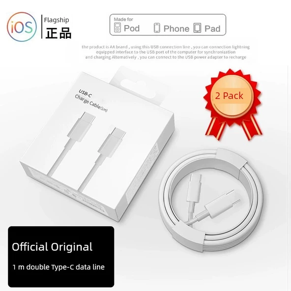 iPad için 30W PD Hızlı Şarj USB-C Kablosu - 1m Çift Type-C Data Kablosu İki Paket