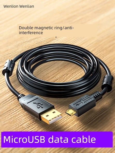 3 Metre Mikro USB Data Kablosu - Yüksek Esnek, Çift Manyetik Halkalı - 2