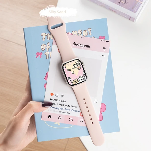 Apple Watch Silikon Kordon - Kum Rengi 38mm (S3/2/1)