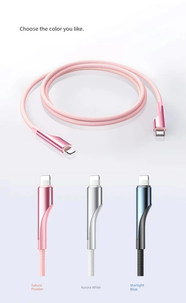 30W PD Hızlı Şarj Kablosu - 1.5m Yıldız Işığı Mavisi PD30W Tekli Paket - 10
