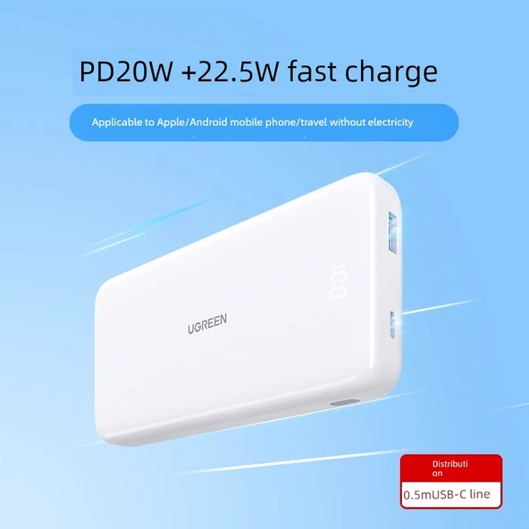 20W Taşınabilir Powerbank - 20000mAh - Bulut Beyazı