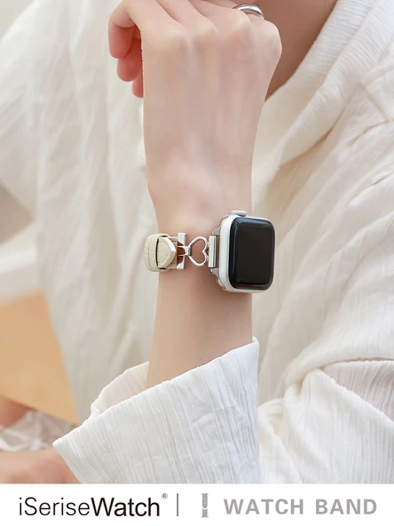 Apple Watch 40mm (4~6/SE) Mor Deri Kordon ve Ekran Koruyucu Film - 2