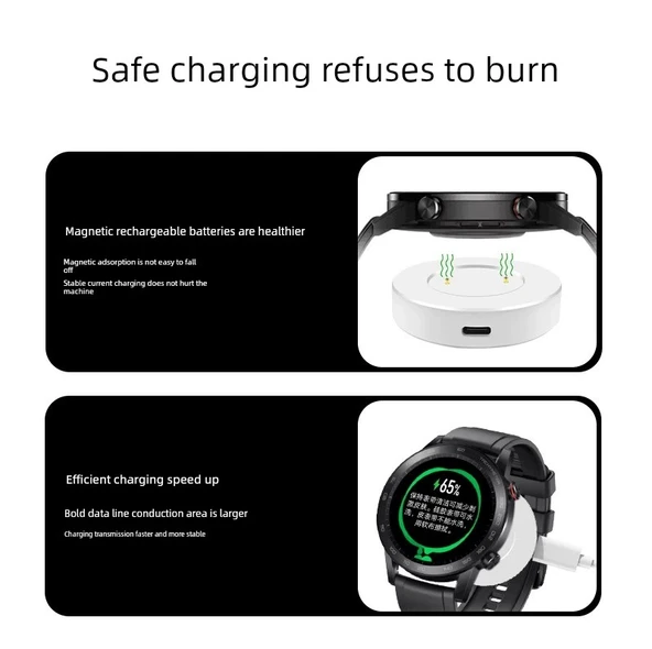 GS3 Akıllı Saat Şarj Aleti - Beyaz Şarj Yuvası + Şarj Başlığı - Resim 4