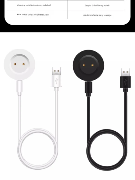 GS3 Akıllı Saat Şarj Aleti - Beyaz Şarj Yuvası + Şarj Başlığı - Resim 10