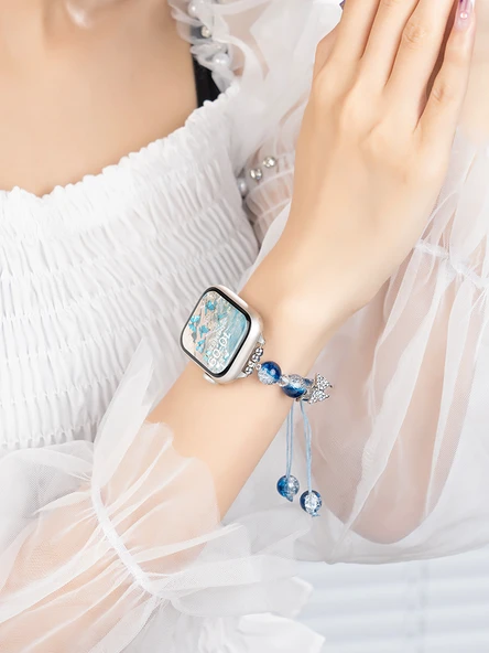 Apple Watch S6/5/4/SE 44mm için Galaxy Boncuklu Askı ve Kolye - 5