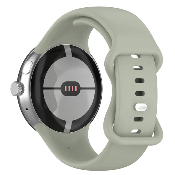 Google Pixel Watch 3 41mm Gri Yeşil Silikon Kordon