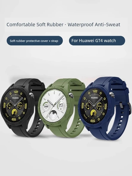 Huawei GT4 46mm Silikon Kılıf Ladin Yeşili + 2 Ekran Koruyucu - 6