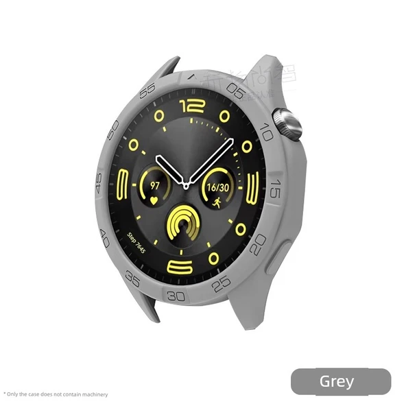 Huawei GT4 46mm Silikon Kılıf Gri Desenli + 2 Ekran Koruyucu