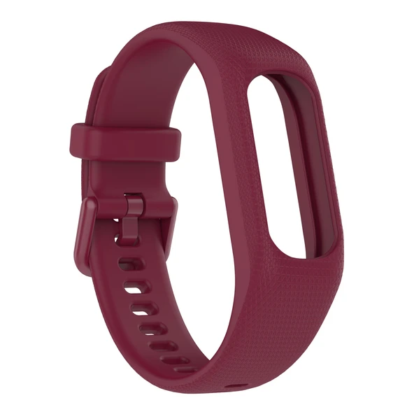 Garmin Vivosmart 5 Şarap Kırmızısı Silikon Yedek Saat Kordonu