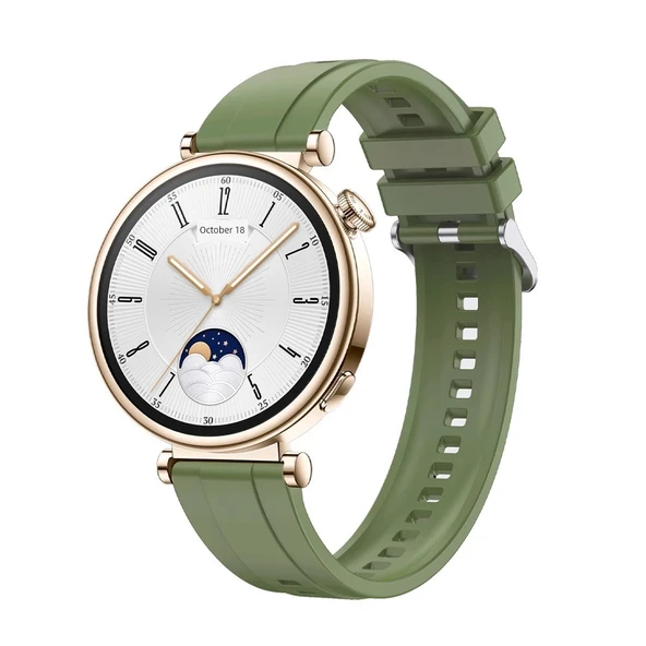 Huawei GT4 46mm Silikon Kılıf Ladin Yeşili + 2 Ekran Koruyucu